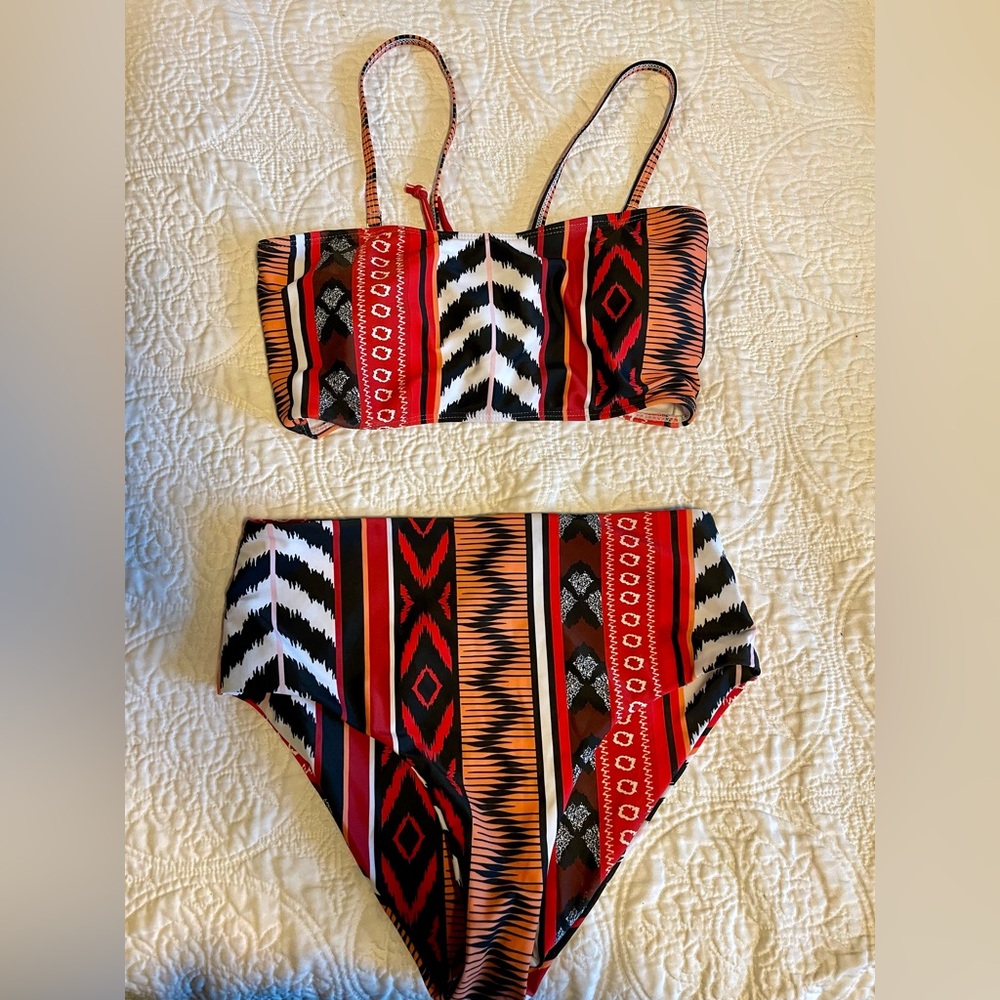 Aztec print high waisted two piece SHEIN size L.